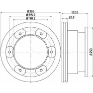 Тормозной диск HELLA PAGID 8DD 355 115-541 547 77PRO LTK4QP 3723670