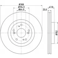 Тормозной диск HELLA PAGID 54779PR O 8DD 355 115-571 NUAQFU 3723673