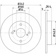 Тормозной диск HELLA PAGID 8DD 355 115-821 5 4813PRO 3723698 NA90N