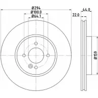 Тормозной диск HELLA PAGID 5483 5PRO BKJYV 3723703 8DD 355 115-871