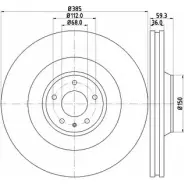 Тормозной диск HELLA PAGID 54 842PRO Audi A8 (D3) 2 Седан 5.2 S8 Quattro 441 л.с. 2006 – 2010 7HC07Y 8DD 355 115-891