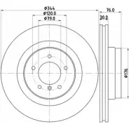 Тормозной диск HELLA PAGID VODKGKB Land Rover Range Rover 8DD 355 115-961 5 4851PRO