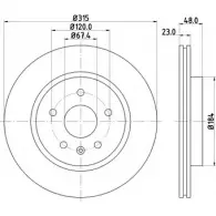 Тормозной диск HELLA PAGID Opel Insignia 3RENZK 8DD 355 116-061 54873P RO