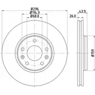 Тормозной диск HELLA PAGID 6OM186 8DD 355 116-161 3723731 5 4956PRO