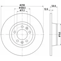 Тормозной диск HELLA PAGID 549 58PRO 97M0BNF 3723732 8DD 355 116-171