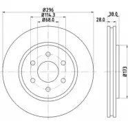 Тормозной диск HELLA PAGID Nissan Pathfinder T7ZLYZ 8DD 355 116-381 54 996