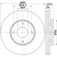 Тормозной диск HELLA PAGID 5 5044 1EFC4 8DD 355 116-531 3723767