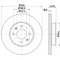 Тормозной диск HELLA PAGID GBASKDP 3723770 8DD 355 116-561 550 49