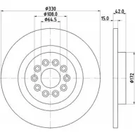 Тормозной диск HELLA PAGID Jaguar XJ ZU7IR 55214P RO 8DD 355 116-711