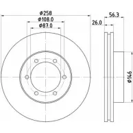 Тормозной диск HELLA PAGID 3723816 552 64 OZRPAGA 8DD 355 117-041