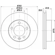 Тормозной диск HELLA PAGID 8DD 355 117-121 3723824 55 286 FF7H55L