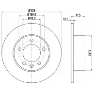 Тормозной диск HELLA PAGID Nissan 5 5287 8DD 355 117-131 Y1E786X