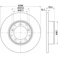 Тормозной диск HELLA PAGID Land Rover Defender 5530 5PRO N9PHBY 8DD 355 117-271