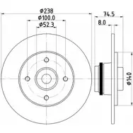 Тормозной диск HELLA PAGID 55 317 3723843 YOGR71D 8DD 355 117-311