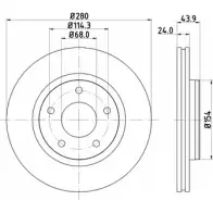 Тормозной диск HELLA PAGID 8DD 355 117-321 Nissan T25C7 55322PR O