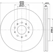 Тормозной диск HELLA PAGID 8DD 355 117-391 9MKIDQQ 3723851 55346P RO