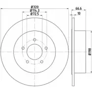 Тормозной диск HELLA PAGID 55348 PRO Chrysler 300 3 (LD) Седан 6.4 545 л.с. 2012 – 2024 8DD 355 117-411 ZH1G9ZM