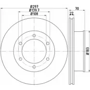 Тормозной диск HELLA PAGID 6ECSF1Y 8DD 355 117-441 3723856 5 5351