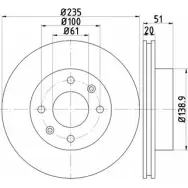 Тормозной диск HELLA PAGID 8DD 355 117-681 3723879 553 61 FBXHX
