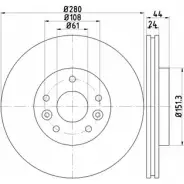 Тормозной диск HELLA PAGID 54 968PRO WP5UJB 8DD 355 117-781 3723889