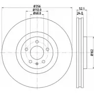 Тормозной диск HELLA PAGID 8DD 355 118-011 NRZDM Audi A7 (4GA, F) 1 Спортбек 2.5 Fsi 204 л.с. 2012 – 2015 5538 2PRO