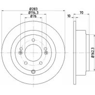 Тормозной диск HELLA PAGID 55444P RO EFJ2Z2E 8DD 355 118-091 3723919