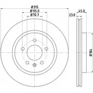 Тормозной диск HELLA PAGID 3723938 8DD 355 118-281 55398 PRO C0FHIE