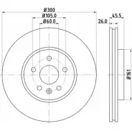 Тормозной диск HELLA PAGID Chevrolet Tracker 55433 PRO V88MC5 8DD 355 118-391