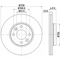 Тормозной диск HELLA PAGID 55 415PRO S2GY9H Mercedes Citan 8DD 355 118-491