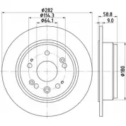 Тормозной диск HELLA PAGID OZ6WU 8DD 355 119-031 5 4657PRO 3724012