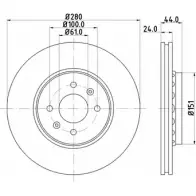 Тормозной диск HELLA PAGID BPBZE 8DD 355 119-361 555 46PRO 3724044