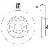 Тормозной диск HELLA PAGID Audi A3 (8VS, M) 3 Седан 2.0 Tfsi Quattro 220 л.с. 2013 – 2024 07TQ1 8DD 355 119-481 5 5554PRO