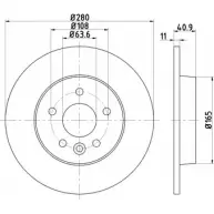 Тормозной диск HELLA PAGID 0Z2CJ 8DD 355 119-501 55556 PRO Volvo V40 2 (526) Кросс Кантри 2.0 T5 AWD 210 л.с. 2014 – 2015