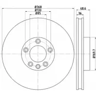 Тормозной диск HELLA PAGID Volkswagen Touareg (7LA, 7L6, 7L7) 1 Внедорожник 4.2 FSI 314 л.с. 2007 – 2009 5 5136PRO HOI11 8DD 355 119-521