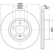 Тормозной диск HELLA PAGID 55571PR O Bmw X3 (F25) 2 Кроссовер 3.0 xDrive 28 i 243 л.с. 2011 – 2012 O75ZY9O 8DD 355 119-531