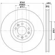 Тормозной диск HELLA PAGID 8DD 355 119-651 LOPQW 55560P RO 3724072