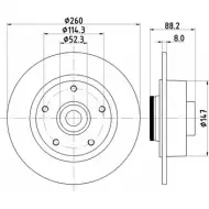 Тормозной диск HELLA PAGID 3724079 8DD 355 120-081 5 4959 THU53T5