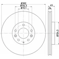 Тормозной диск HELLA PAGID 5561 5PRO 8DD 355 120-301 3724099 S8G2J