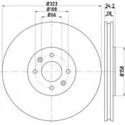 Тормозной диск HELLA PAGID 3724106 BITXX 5 5671PRO 8DD 355 120-401