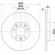 Тормозной диск HELLA PAGID 3724108 FI8CVM 55673PR O 8DD 355 120-421