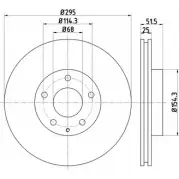 Тормозной диск HELLA PAGID 7BO9C1A 55 676PRO Mazda 3 8DD 355 120-451