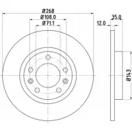 Тормозной диск HELLA PAGID 8DD 355 120-491 9MH8GJ 3724115 55680 PRO