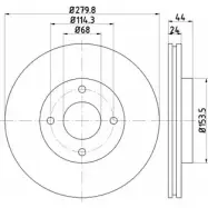 Тормозной диск HELLA PAGID 8DD 355 120-591 Nissan Tiida 55692PR O NEWFF