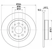 Тормозной диск HELLA PAGID 8DD 355 120-931 3724158 S64EW 5571 7PRO