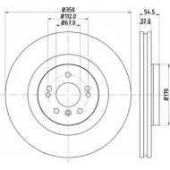 Тормозной диск HELLA PAGID 54507PRO_H C_B 8DD 355 121-181 3X824B Mercedes R-Class