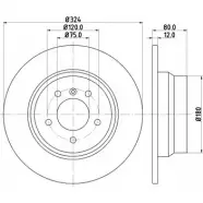 Тормозной диск HELLA PAGID 8DD 355 121-731 50323PRO_HC_ B 829HKND 3724215