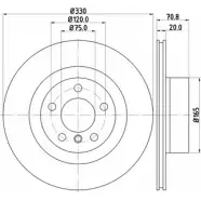 Тормозной диск HELLA PAGID Bmw X3 (F25) 2 Кроссовер 3.0 xDrive 28 i 243 л.с. 2011 – 2012 55563PRO_H C_B 67Z4VR 8DD 355 121-801