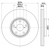 Тормозной диск HELLA PAGID 54478PRO_ HC_B 5NTT3 8DD 355 121-851 3724225