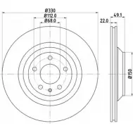 Тормозной диск HELLA PAGID 54326PR O_B 4F60F Audi A6 (C6) 3 Универсал 3.0 Tdi 232 л.с. 2006 – 2011 8DD 355 122-031