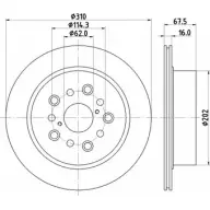 Тормозной диск HELLA PAGID 8DD 355 122-231 3724260 548 57PRO PBYDY18